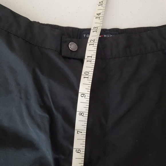 VINTAGE‎ Ski Pants Womens Medium Tommy Hilfiger Black Quilted Zip Ankles Y2K - Picture 12 of 14